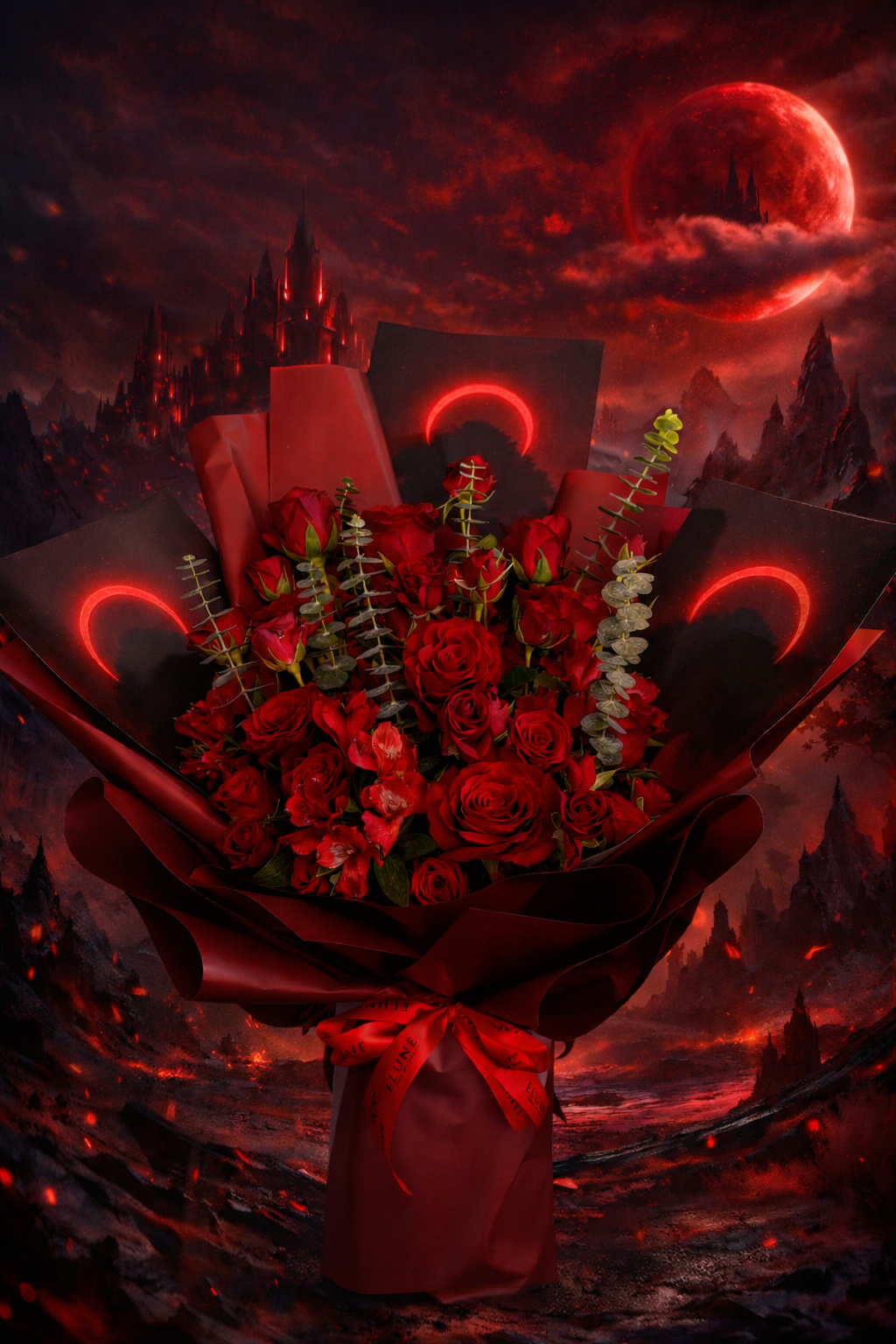 Crimson Moon – Signature Bouquet by Elune